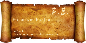 Peterman Eszter névjegykártya