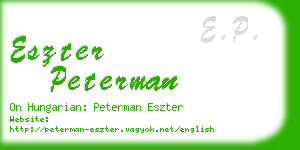 eszter peterman business card